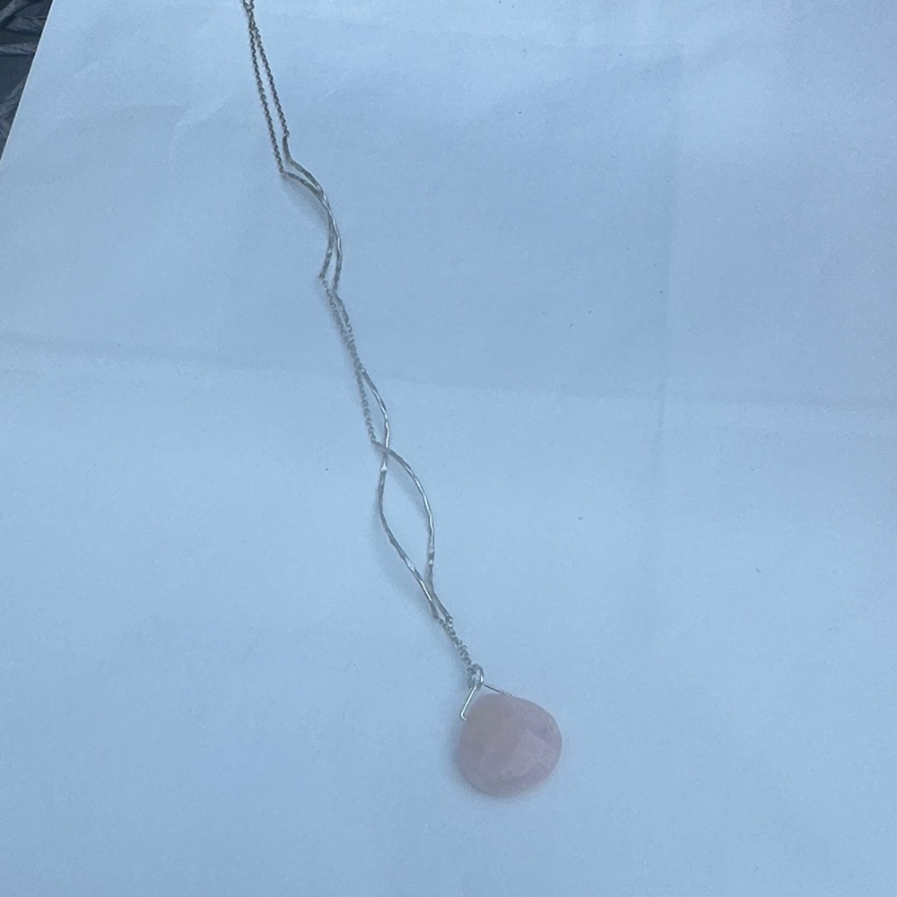 NEW Chan Lu SS Necklace with Pink OPAL Pendant 16”